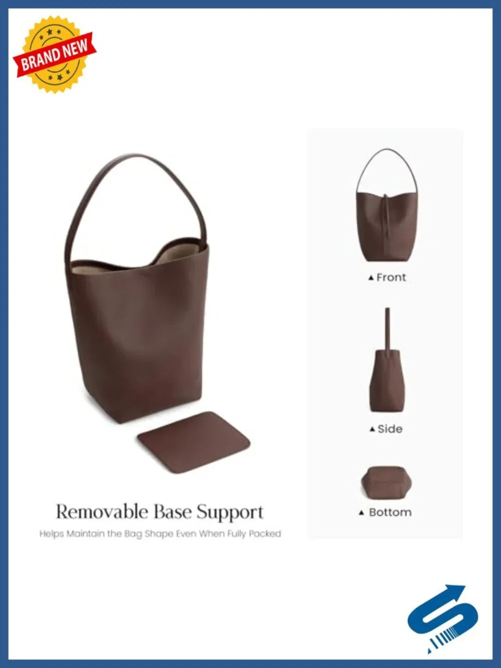 Genuine Leather Bucket Bag for Women Soft Pebbled Shoulder Bag
